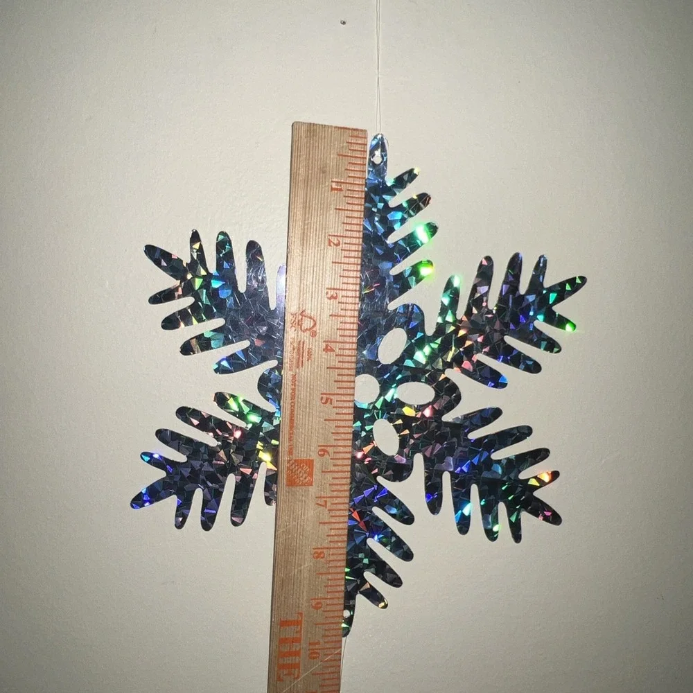 New (5) Packages Of Large Holographic Snowflake Garland 55